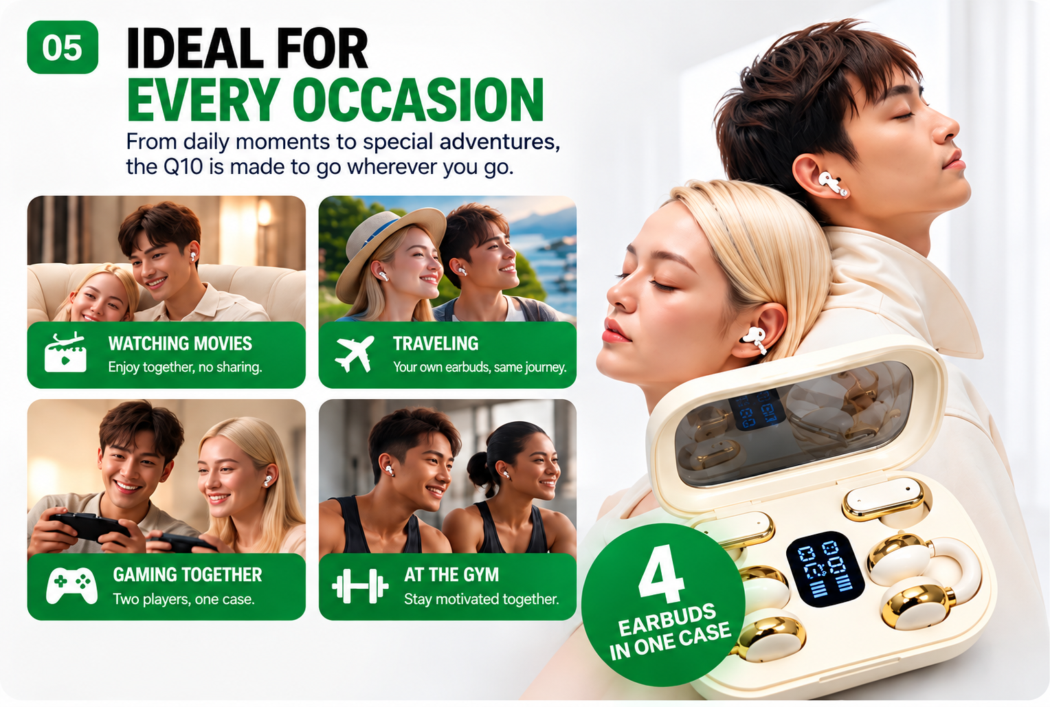 Wireless earbuds ideal for different occasions